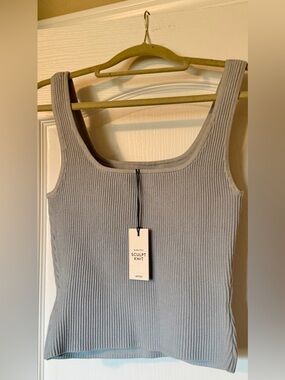 Aritzia Babaton Scupt Knit Ribbed Tank - NWT - S - Light Grey